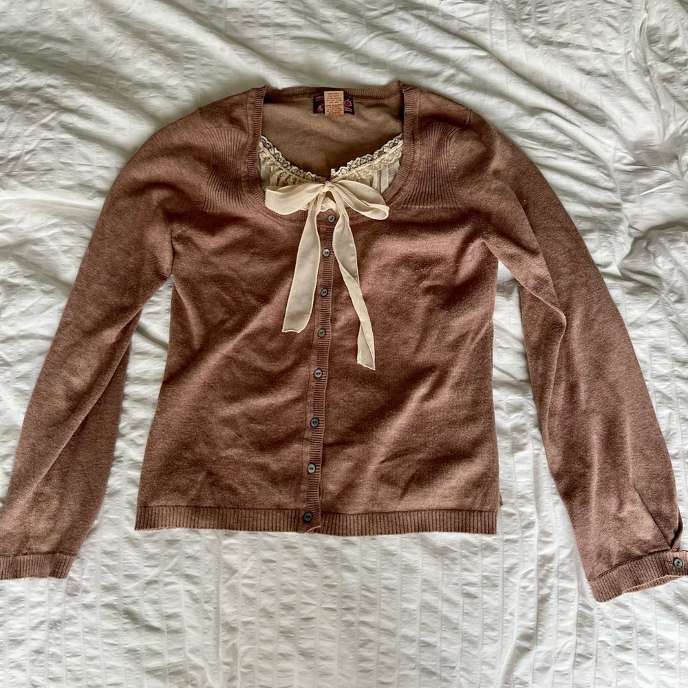 Coquette cottage core fairy bow tie top